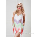 Rainbow Fringe Halter Sexy Dress By Eve's Night